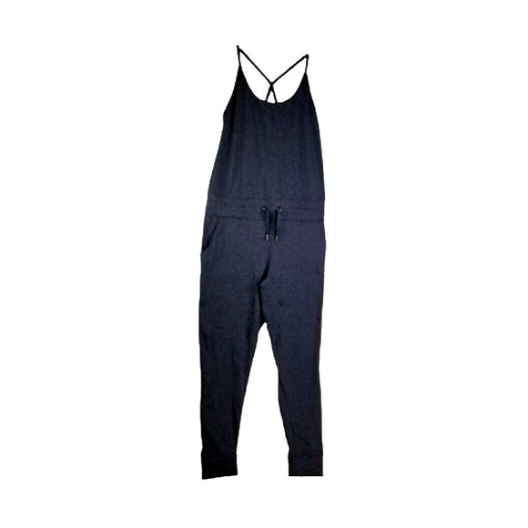 JO JAX Solid Black Unitard Sz MA Medium Adult Dance Jumpsuit Warm Up Ballet - Picture 1 of 11